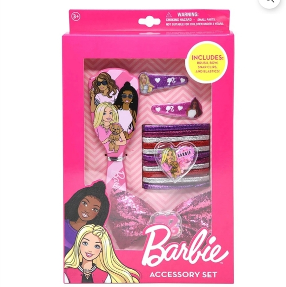 Barbie Other - Barbie Pink and Purple Brush And Hair Accessory Set
